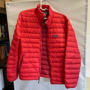 Patagonia Mens Down Sweater Jacket. Size M. Bright red.